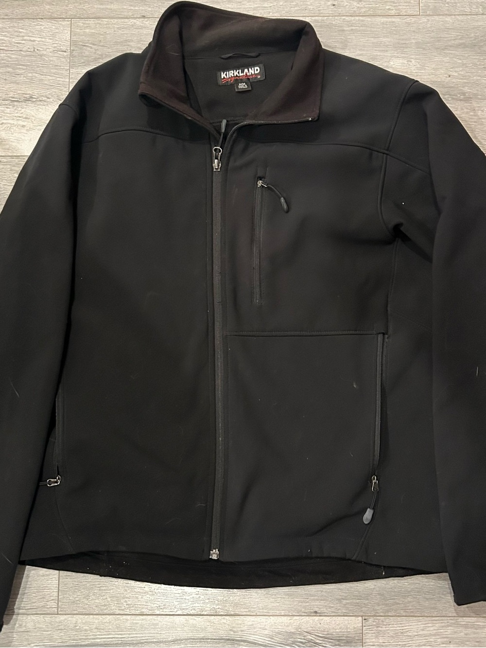 Kirkland Signature Black Men's Softshell Jacket with Chest Zip